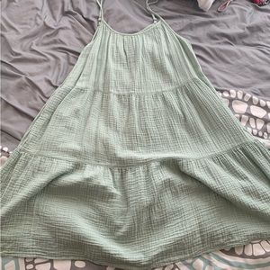 Tiered mint green knee length dress